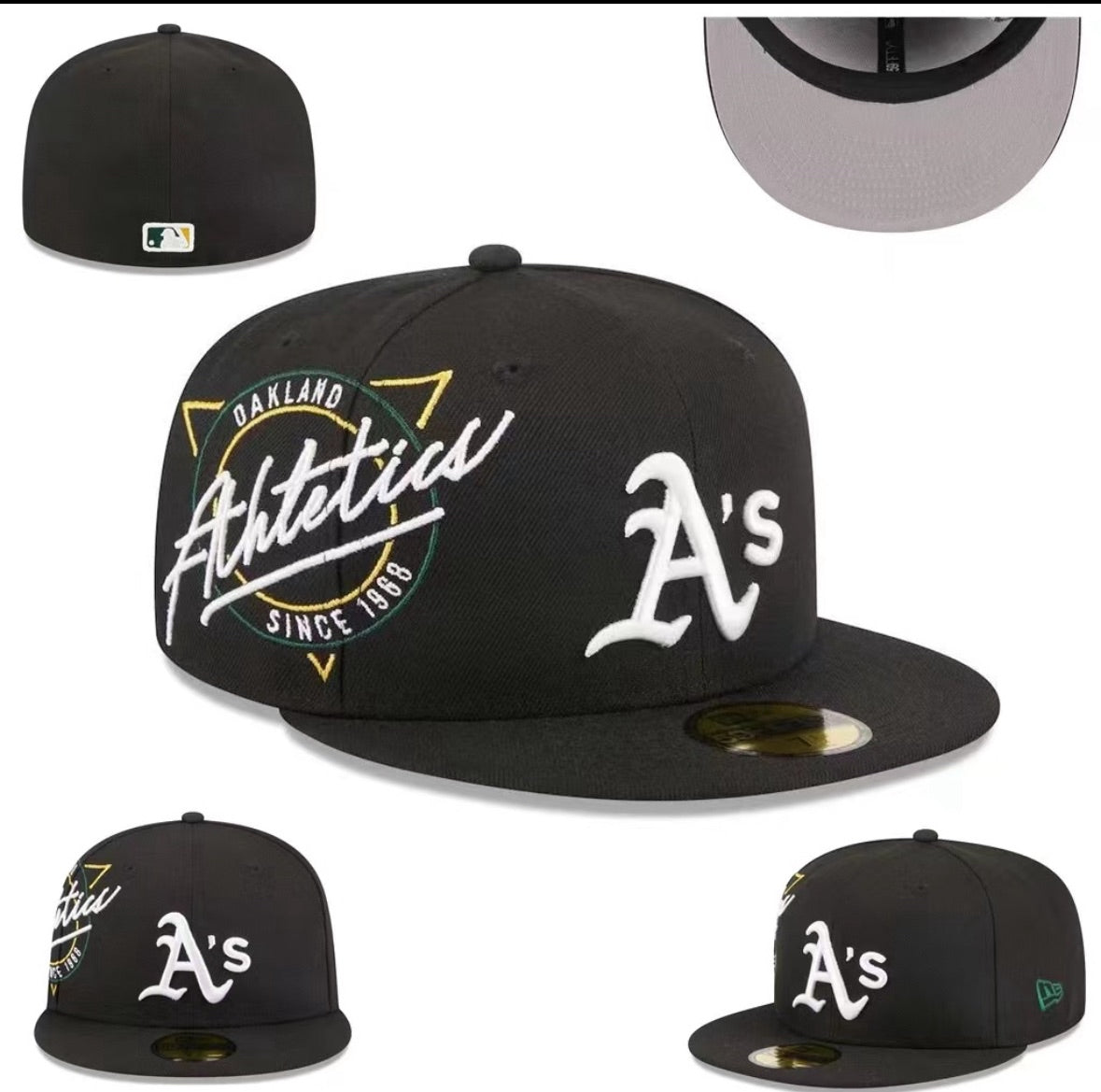 New Era Black Oakland Athletics Neon 59FIFTY Fitted Hat