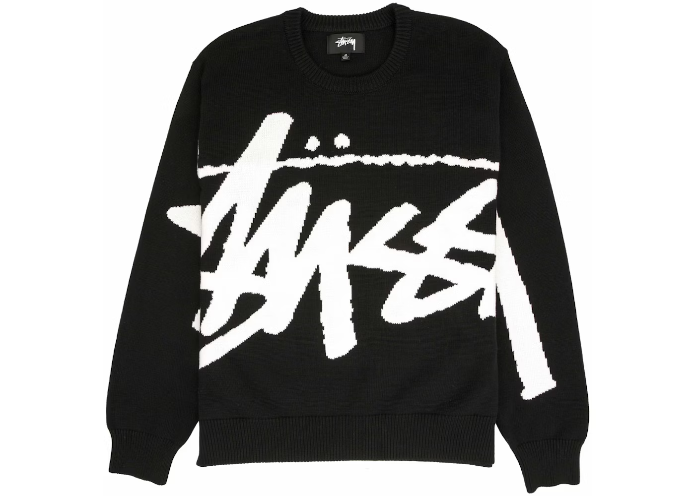 סווטשירט שחור של סטוסי עם לוגו גדול