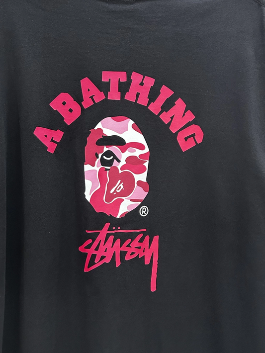 טי־שירט בייפ עם לוגו קוף ורוד